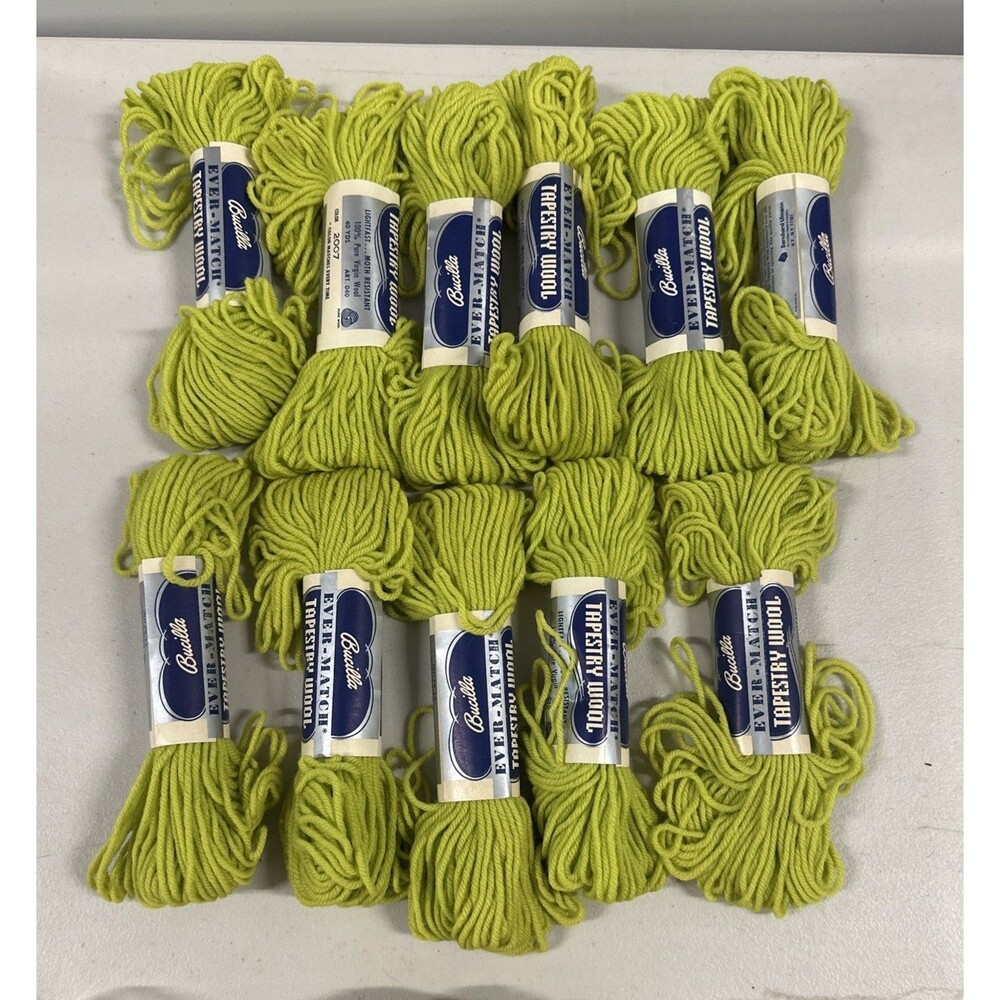 Bucilla Tapestry Wool 40 Yds Color No. 2007 Rare Color Of Green Lot Of 11 Skeins